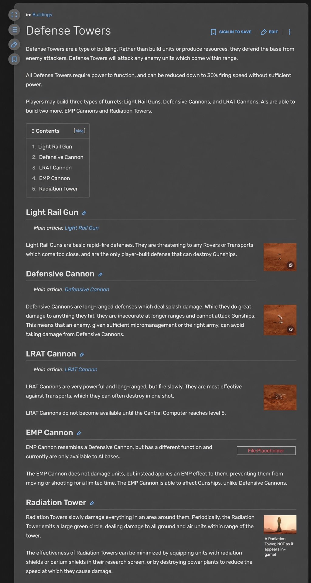 Mars Frontier Wiki — Defense Towers building guide
