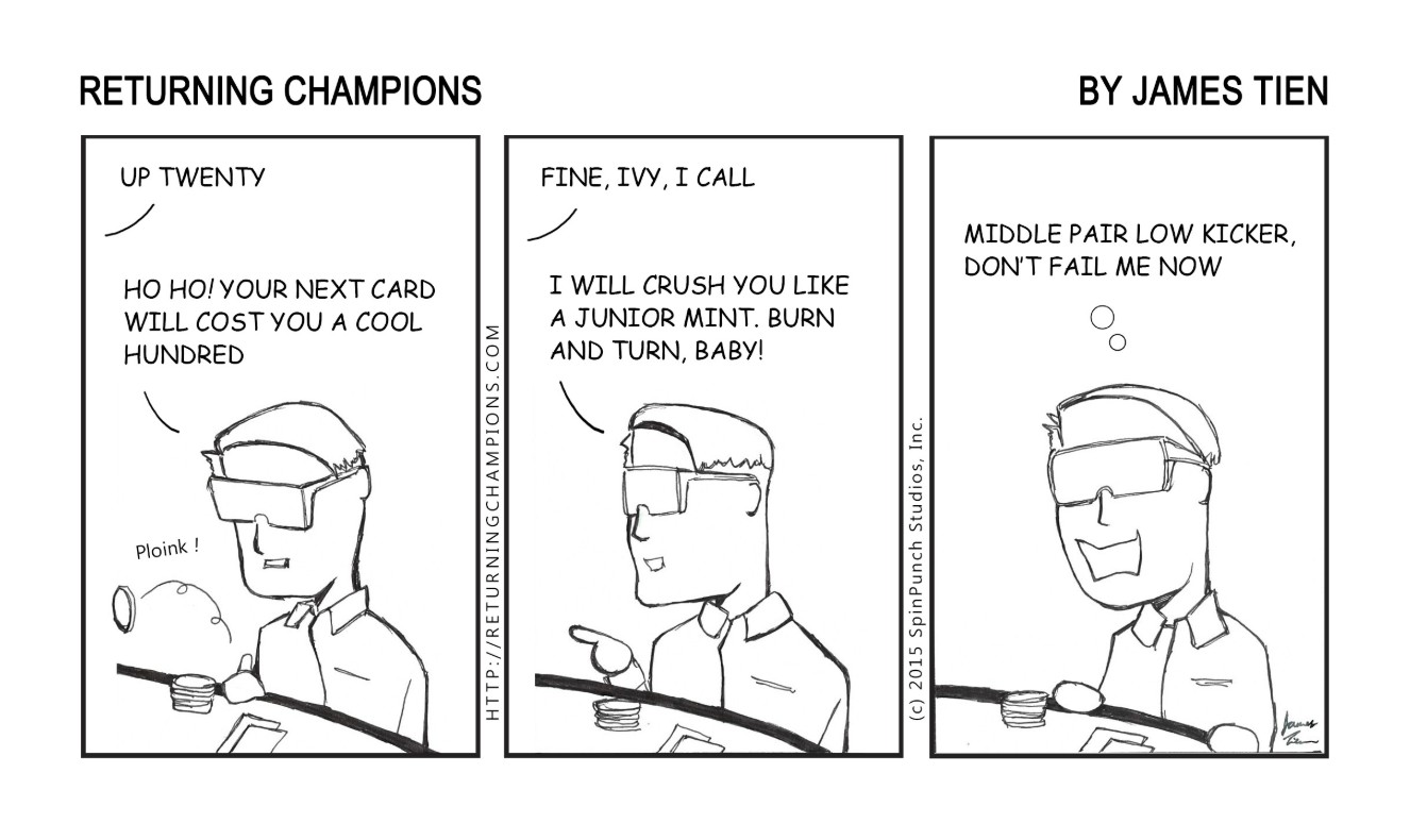 Returning Champions three-panel strip by Ian Tien